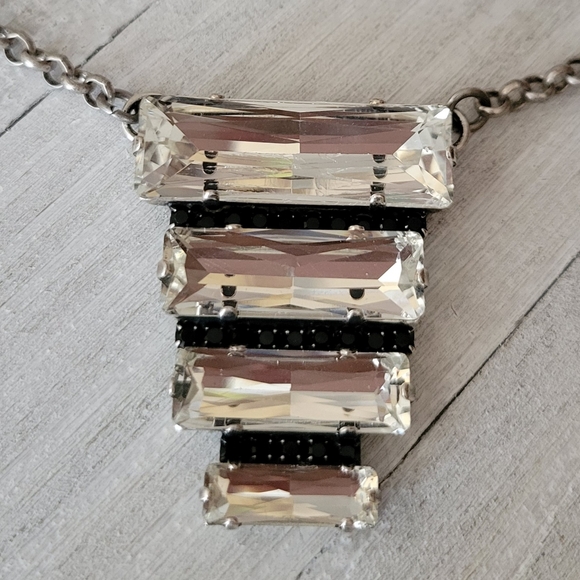 Aurora Crystal Pendant Necklace in Antique Silver - Picture 9 of 11